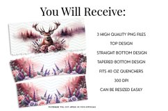 Stag 40oz Tumbler Wrap Sublimation Design Product Image 2