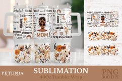 mom tumbler sublimation design being used as a 40 oz tumbler wrap print
