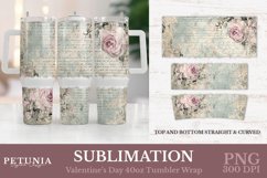 40 oz tumbler wrap sublimation png designs being used as vintage valentines day trendy 40 oz tumbler print