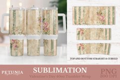 Romantic Shabby Chic Pattern Valentines Day 40 oz Tumbler Wrap sublimation designs being used as popular 40 oz tumbler print
