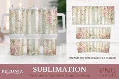 Romantic Shabby Chic Pattern Valentines Day 40 oz Tumbler Wrap sublimation designs being used as popular 40 oz tumbler print