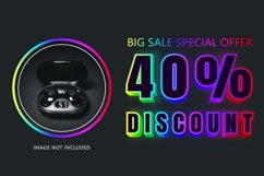 40 percent discount big neon sale banner template. Product Image 1