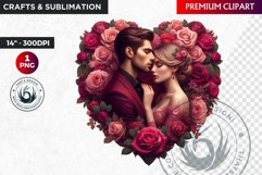 Valentine Romantic Couple Clipart, Valentines day PNG Product Image 1