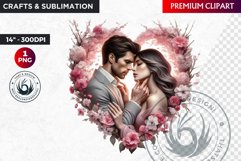 Valentine Romantic Couple Clipart, Valentines day PNG Product Image 1