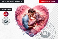 Valentine Romantic Couple Clipart, Valentines day PNG Product Image 1