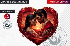 Valentine Romantic Couple Clipart, Valentines day PNG Product Image 1