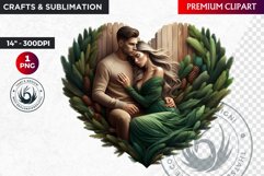 Valentine Romantic Couple Clipart, Valentines day PNG Product Image 1