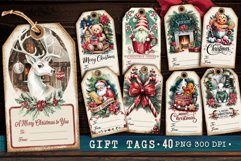 Christmas Gift Tags Bundle 40 PNG, Christmas labels PNG Product Image 3