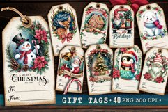 Christmas Gift Tags Bundle 40 PNG, Christmas labels PNG Product Image 1