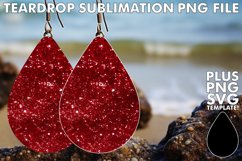 Bold Red Teardrop Earring Sublimation Product Image 1