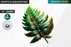 Fern clipart,Techno Nature Clipart, futuristic, cyber Product Image 1