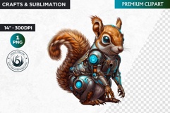 Squirrel clipart,Techno Nature Clipart, futuristic, cyber Product Image 1