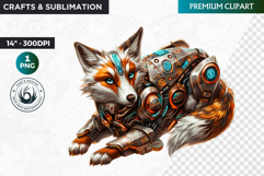 Fox clipart,Techno Nature Clipart, futuristic, cyber Product Image 1