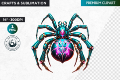 Spider clipart,Techno Nature PNG, futuristic, cyber Product Image 1