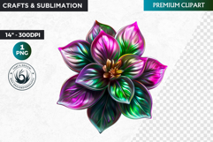 Flower clipart,Techno Nature PNG, futuristic, cyber Product Image 1