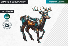 Deer clipart,Techno Nature PNG, futuristic, cyber Product Image 1
