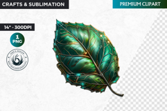 Leaf clipart,Techno Nature PNG, futuristic, cyber Product Image 1