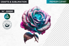 Rose clipart,Techno Nature PNG, futuristic, cyber Product Image 1