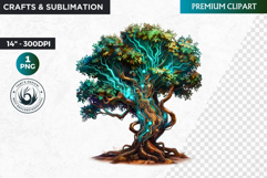 Tree clipart,Techno Nature PNG, futuristic, cyber Product Image 1