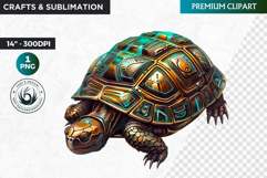 Turtle clipart,Techno Nature Clipart, futuristic, cyberneti Product Image 1