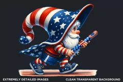 4th of July games clipart, patriotic gnome, gnome png Product Image 2