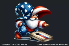 4th of July games clipart, patriotic gnome, gnome png Product Image 2