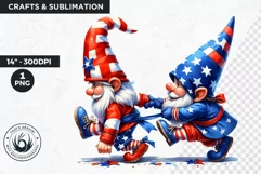 4th of July games clipart, patriotic gnome, gnome png Product Image 1
