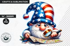 4th of July games clipart, patriotic gnome, gnome png Product Image 1
