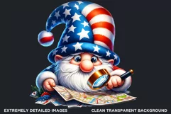 4th of July games clipart, patriotic gnome, gnome png Product Image 2