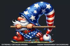 4th of July games clipart, patriotic gnome, gnome png Product Image 2