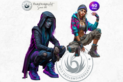 Urban Neon Witches Sublimation Graphics, Cyberpunk PNG Product Image 11