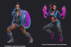 Urban Neon Witches Sublimation Graphics, Cyberpunk PNG Product Image 3