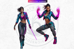 Urban Neon Witches Sublimation Graphics, Cyberpunk PNG Product Image 4
