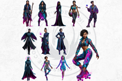 Urban Neon Witches Sublimation Graphics, Cyberpunk PNG Product Image 5