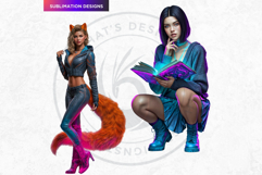 Urban Neon Witches Sublimation Graphics, Cyberpunk PNG Product Image 7