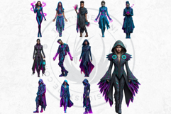 Urban Neon Witches Sublimation Graphics, Cyberpunk PNG Product Image 9