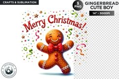 Gingerbread man Merry Christmas cookies png clipart Product Image 1