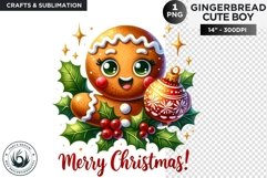 Gingerbread man Merry Christmas cookies png clipart Product Image 1
