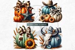 Western Coquette Pumpkins PNG, Cowgirl Fall Decor clipart Product Image 8