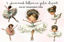 Whimsical Ballerina Girls Clipart PNG Product Image 1