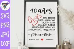 40th aniversario de boda - aniversario de bodas SVG Product Image 1