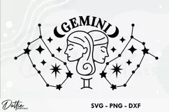 Gemini SVG DXF PNG Twins Zodiac Star Sign Product Image 1