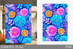 Flowers Garden Flag Sublimation. Floral Garden Flag Design Product Image 1