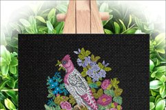 Vintage Cross Stitch Scheme Pink bird Product Image 6