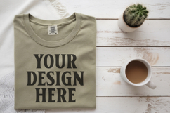 Moss Comfort Colors 1717 Folded Tshirt Mockups Product Image 1