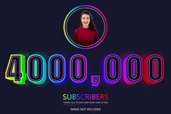 4000000 social followers and subscribers neon text effect Product Image 1
