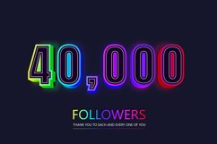 40000 social followers and subscribers neon text effect Product Image 1