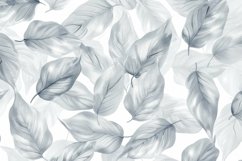 Leaves in Shades of Grey Background Wallpaper Product Image 1