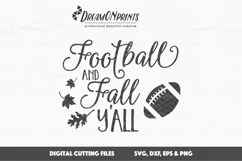 Football SVG Cut Files - Football and Fall Y'all Product Image 2