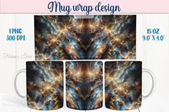 Abstract cosmic sky mug wrap 15 oz sublimation designs png Product Image 1